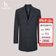 哈吉斯（HAZZYS）男裝 冬款羊毛外套通勤剪邊毛呢大衣男ABSZH0BDH22