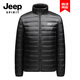 JEEP SPIRIT吉普輕薄秋冬羽絨服馬甲立領(lǐng)連帽內搭外套休閑百搭保暖男士潮流 黑色（立領(lǐng)） L （115-135斤）