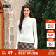 森馬（Semir）長(cháng)袖t恤女短款半高領(lǐng)薄絨輕暖打底衫2024冬新款純色修身抓絨內搭 奶白10534 M
