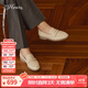 73Hours女鞋降噪模式2025春季新品純色平底尖頭樂(lè )福鞋