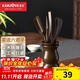 金灶（KAMJOVE）黑檀木實(shí)木茶道六君子茶夾杯夾茶則 功夫茶具配件套裝實(shí)木精雕 KP-6