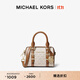 MICHAEL KORS邁克高仕 MK Bedford 超小號老花手提包 香草白/橡果棕 149 迷你