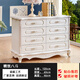 歐式斗柜臥室抽屜式收納柜白色雕花置物柜簡(jiǎn)約現代經(jīng)濟型臥室柜 八斗柜 組裝