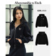 Abercrombie & Fitch美式時(shí)尚百搭LOGO抓絨拉鏈連帽衛衣外套25秋冬女裝152-5249 黑色 M (165/96A)