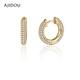 AJIDOU阿吉豆耳飾女復古圈圈耳環(huán)輕奢設計感百搭耳圈耳環(huán)職場(chǎng)時(shí)尚百搭