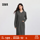 森馬（Semir）連衣裙女顯瘦肌理純色打底針織裙時(shí)尚溫柔冬季連帽中長(cháng)裙優(yōu)雅 深花灰00122 XL