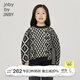 jnby by JNBY[綿羊毛]江南布衣童裝冬套頭毛衣保暖像素拼接女童兒童1N0311980 001本黑 140 cm