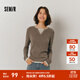 森馬（Semir）毛衣女短款假兩件含羊毛針織衫2024冬季新款修身保暖軟糯v領(lǐng)內搭 白咖色調00415 M /155/80A