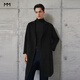 麥檬MM麥檬男裝24冬中長(cháng)款寬松外套毛呢大衣9FB170042 黑色 L