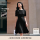 珂萊蒂爾【桑蠶絲】2025年夏季新款優(yōu)雅浪漫氣質(zhì)時(shí)尚釘鉆連衣裙女 黑色 L