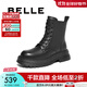 百麗（Belle）牛皮時(shí)尚休閑馬丁靴女戶(hù)外徒步靴3LS41DD4 黑色 37 (235mm)