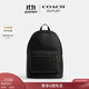 蔻馳（COACH）奧萊男士WEST 休閑大容量雙肩包真皮背包黑色 QB/黑色