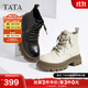 他她（TATA）張淼怡同款魔法靴厚底馬丁靴女靴子黑色加絨短靴秋冬女靴CES01DD4 米白（絨里） 38