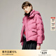 顏域加厚保暖羽絨服外套女款2025年冬季新款短款翻領(lǐng)連帽面包服女 桃紅 S/36