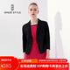 名師路西裝外套女春夏裝新款女職業(yè)裝蕾絲拼接優(yōu)雅短外套七分袖上衣女 黑色88色 XL