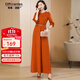 帝弗·潤馳2025秋冬新款氣質(zhì)洋氣寬松版七分袖連衣裙遮肉長(cháng)裙及踝高級感顯瘦 橙色 M