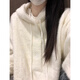 傲甜毛衣女慵懶風(fēng)白色連帽水貂絨套頭毛衣女2026秋冬裝新款韓版寬松 米白色 M 【建議80-95斤】