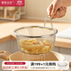 摩登主婦304不銹鋼漏勺家用廚房油炸煮面漏網(wǎng)籃過(guò)濾網(wǎng)篩火鍋濾網(wǎng) 細網(wǎng)油格-小號【濾網(wǎng)304不銹鋼】