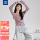 唐獅（TonLion）2025秋冬女圓領(lǐng)條紋長(cháng)袖打底衫