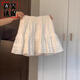 芭芙達妮芭蕾風(fēng)白色半身裙女夏季2025新款顯瘦小個(gè)子蛋糕蓬蓬裙荷葉邊短裙 【白色】 M 45/55kg