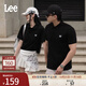 Lee標準版防曬紫外線(xiàn)刺繡logo涼感短袖男女同款情侶polo衫休閑潮 黑色 L