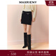 MAXRIENY優(yōu)雅復古小香風(fēng)收腰短款小A半裙25秋款燙鉆a字高腰短裙 黑色 M