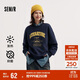 森馬（Semir）[商場(chǎng)同款]女oversize發(fā)熱抗菌2024冬季繡花抓絨上衣101724116004
