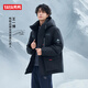鴨鴨男女同款羽絨服外套男冬季新款工裝連帽短款防寒加厚保暖情侶上衣
