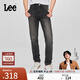 Lee【張凌赫代言】25新品舒適中腰錐形黑灰色男牛仔褲休閑潮流 黑灰色 32