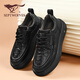 七匹狼復古休閑皮鞋男春季新款潮流百搭防滑德比鞋厚底耐磨商務(wù)通勤鞋男 黑色 【標準運動(dòng)鞋碼】 41