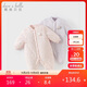 戴維貝拉新生兒男寶爬服冬裝女寶嬰兒衣服加厚保暖連體衣