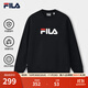 FILA 斐樂(lè )官方情侶款套頭衛衣25秋冬季新款休閑寬松長(cháng)袖加絨保暖上衣 【加絨款】正黑色-BK L 175/96A/L