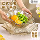 雅港輕奢高檔水晶玻璃水果盤(pán)家用客廳果盤(pán)茶幾新年零食瓜子干果盤(pán)果盆 【茶色2件】向日葵大果盤(pán)+大果斗