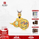 京工美作古法黃金吊墜女足金999聚福聚寶葫蘆吊墜項鏈媽媽生日禮物31.5g