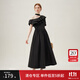范思藍恩儀式感禮服裙女2024夏季新款掛脖大荷葉邊約會(huì )裙子18015 黑色 S