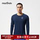 馬孔多（macondo）汗不顯科技跑步長(cháng)袖T恤8代 吸濕速干腋下一片式拼接訓練 夜海藍 男款 2XL 【男150-160/女140-150斤】