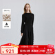 Scofield女裝舒適優(yōu)雅針織連衣裙收腰冬季新品秋冬款裙子女 黑色 M 165