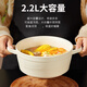 桂岐陶瓷釉下彩奶油風(fēng)雙耳湯碗家用大豬油罐大號湯盆碗毛血旺酸菜魚(yú)碗 2.2L雙耳湯碗奶昔白（不帶蓋）