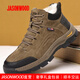 JASONWOOD正品秋季新款輕奢男鞋真皮加絨加厚羊毛一體保暖棉鞋戶(hù)外雪地靴 卡其色【正品男鞋】 42 (260mm)