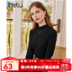 百圖betu女裝秋季新款衛衣女士高彈力半高領(lǐng)修身長(cháng)袖T恤2309T36 黑色 L （黑色、黑白條預售11/19發(fā)貨）