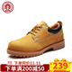 易佰達(dá)男鞋2025低幫休閑鞋男戶外工裝鞋百搭休閑皮鞋頭層牛皮工作鞋子男 黃色 單層 39