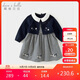 戴維貝拉兒童毛衣連衣裙秋裝女童假兩件針織裙寶寶長(cháng)袖裙子