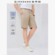 佐丹奴亞麻短褲男夏新款透氣棉麻五分褲半松緊腰直筒褲子01105340