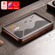 匠序茶盤(pán)烏金磁石盤(pán)面干泡盤(pán)家用高檔花梨木框泡茶臺辦公室茶具托盤(pán) 烏金磁石畫(huà)山飛鳥(niǎo)胡桃色茶盤(pán)40cm