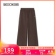 斯凱奇（Skechers）2025秋季新款女長褲休閑運動褲闊腿褲保暖舒適衛(wèi)褲L425W007