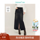 茵曼（INMAN）前開(kāi)衩工裝牛仔裙2025春秋女裝新款顯高顯瘦大口袋包臀裙子 牛仔黑 M