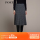 PORTS 寶姿秋冬新品女裝中長(cháng)百褶裙半裙LM9S056NFQ067 黑色格子 L (8)