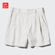 優(yōu)衣庫女裝麻棉短褲/休閑褲子473698 31 米色 L /160/70A