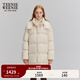 Teenie Weenie小熊女裝冬季少女感棉花糖羽絨服學(xué)院風(fēng)中長(cháng)款面包服 乳白色 M (165)