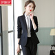 伊婭莎職業(yè)西裝套裝女氣質(zhì)商務(wù)面試白領(lǐng)正裝西服銀行前臺經(jīng)理工裝工作服 (常規)黑色西裝+白襯衫+西褲 L 建議100-110斤